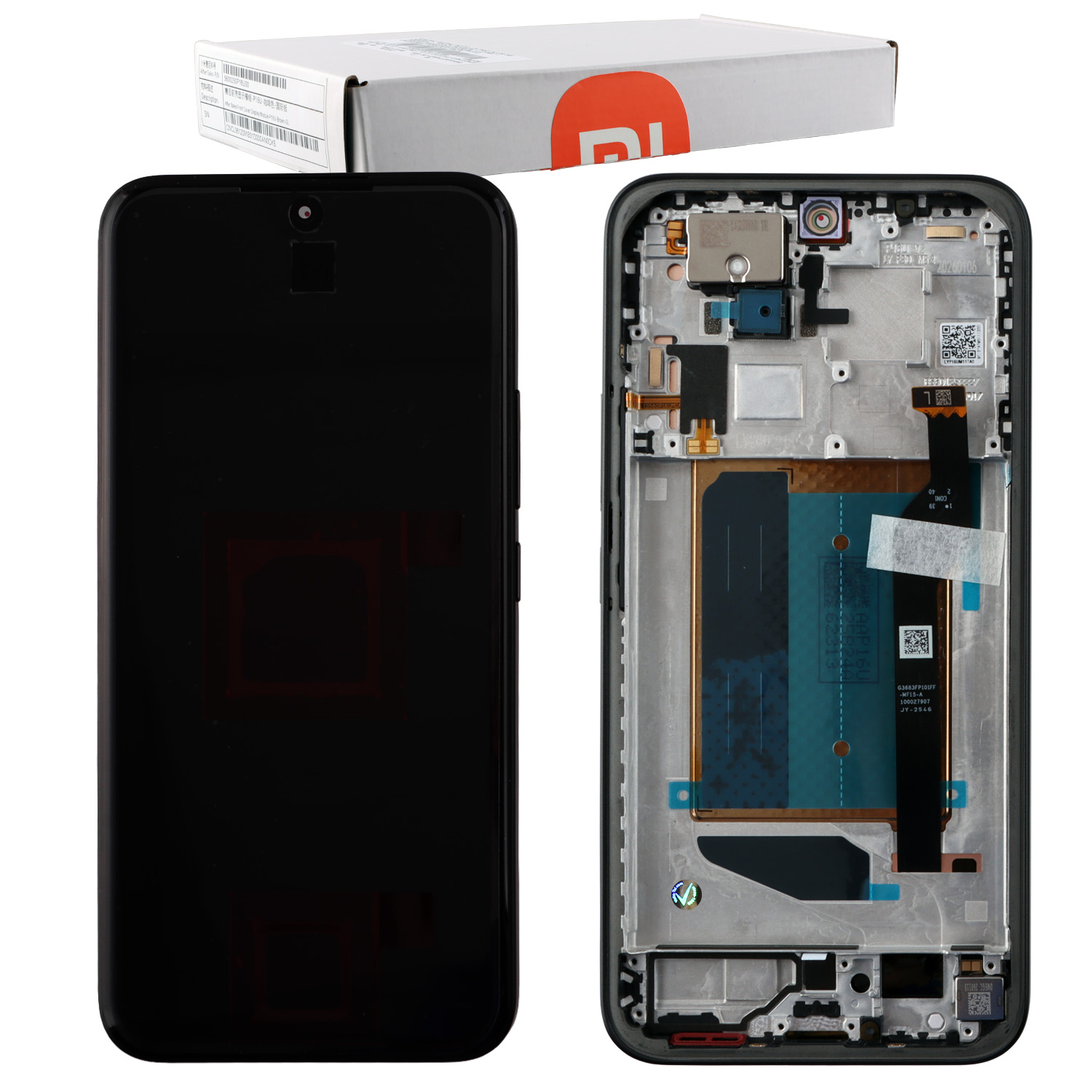 XIAOMI REDMI NOTE 15 PRO PLUS 5G ΟΘΟΝΗ AMOLED + TOUCH SCREEN + LENS + FRAME 5600260P16U00 BLACK ORIGINAL SERVICE PACK