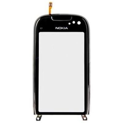 NOKIA C7 TOUCH SCREEN + LENS + FRONT COVER BLACK 3P OR