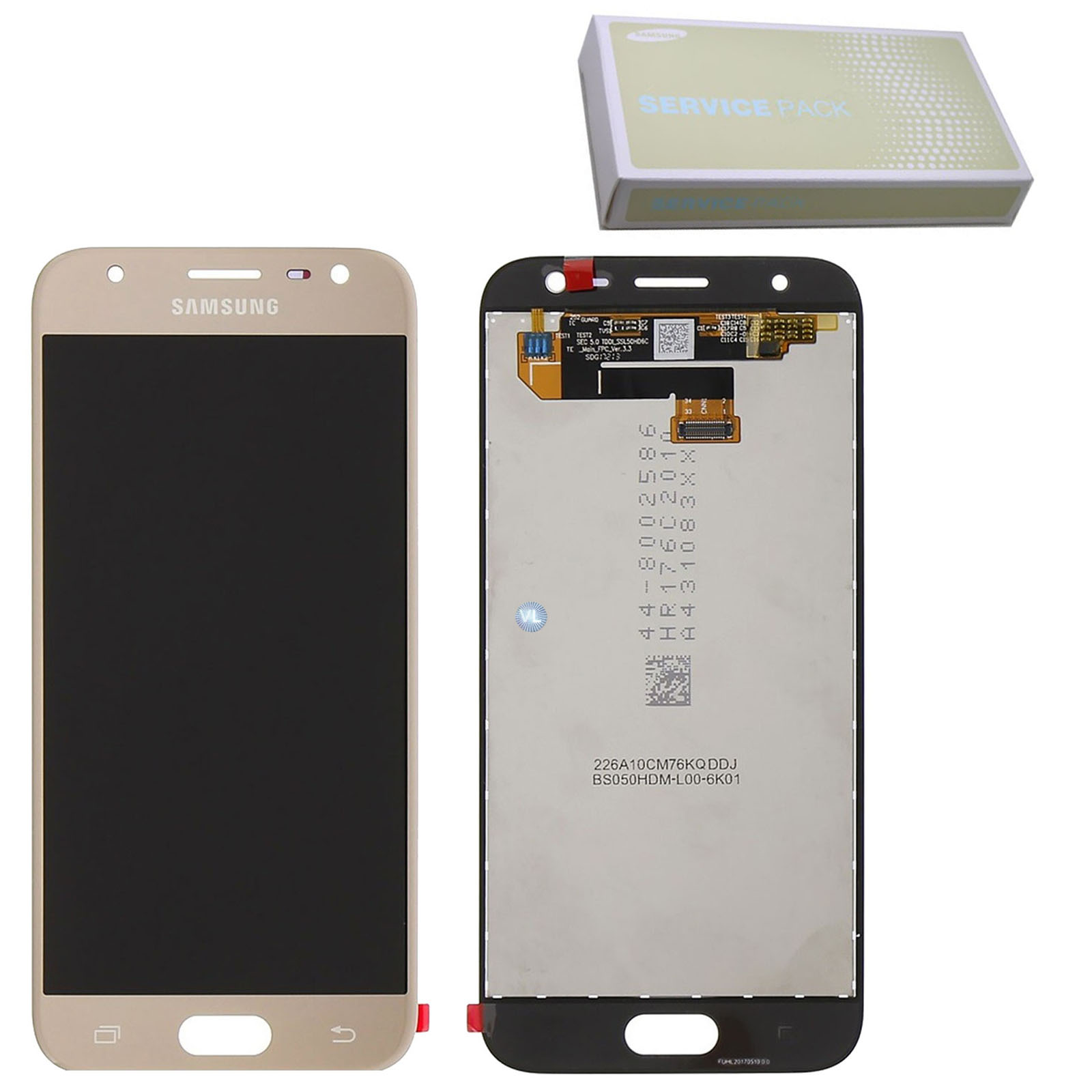 SAMSUNG J3 2017 J330F ΟΘΟΝΗ AMOLED +TOUCH SCREEN+LENS GH96-10990A GOLD ORIGINAL SERVICE PACK