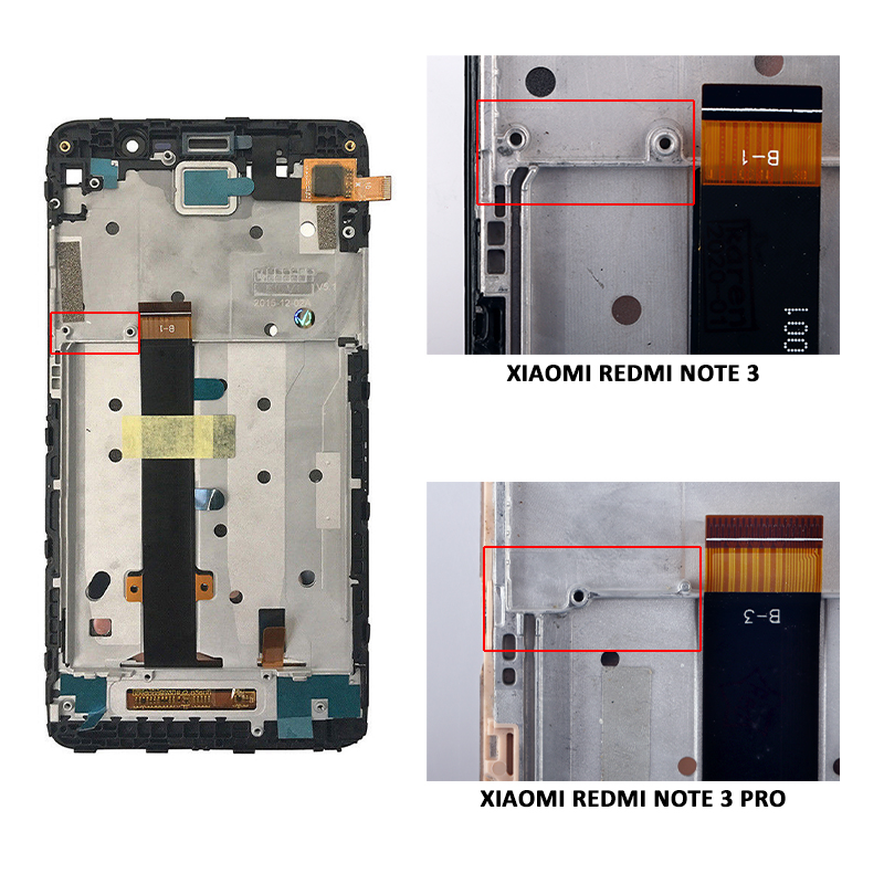 XIAOMI REDMI NOTE 3 ΟΘΟΝΗ + TOUCH SCREEN + LENS + FRAME BLACK REF.OR