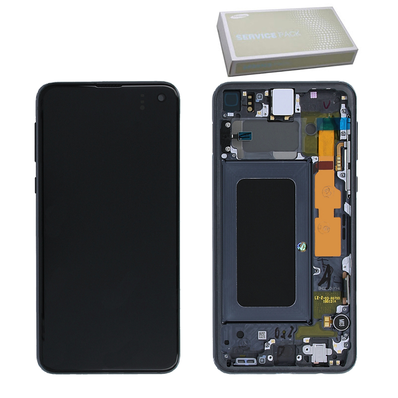 SAMSUNG S10e G970 ΟΘΟΝΗ + TOUCH SCREEN + LENS + FRAME GH82-18852A BLACK ORIGINAL SERVICE PACK