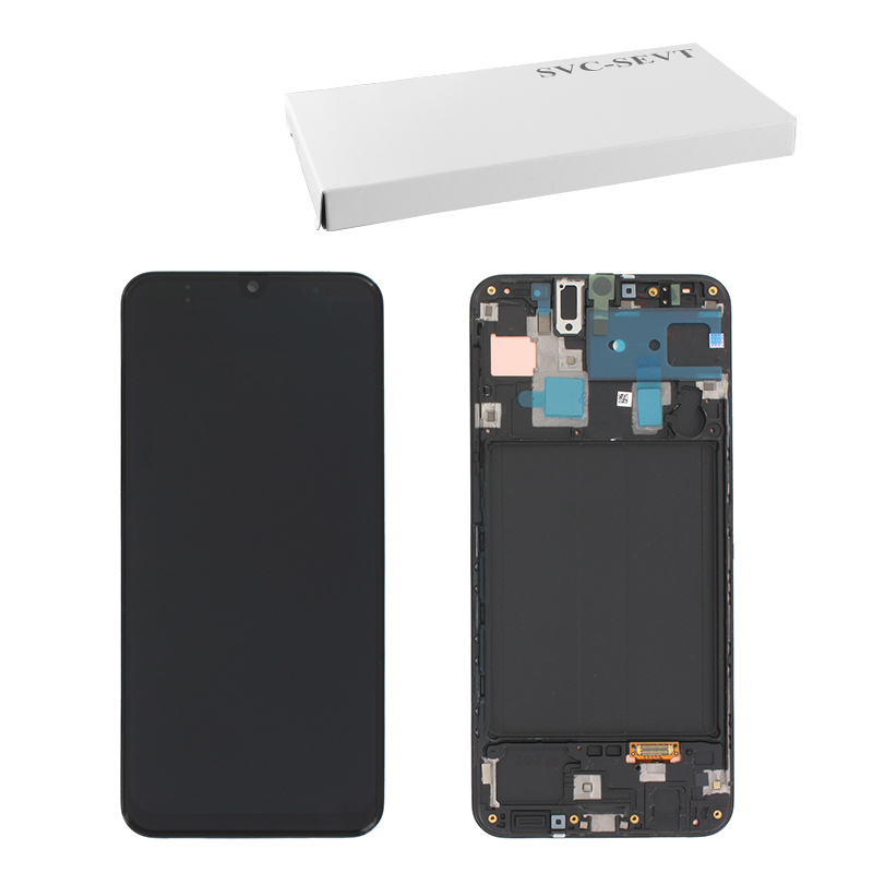 SAMSUNG A30 A305 ΟΘΟΝΗ AMOLED +TOUCH SCREEN + LENS GH82-19202A BLACK ORIGINAL SERVICE PACK