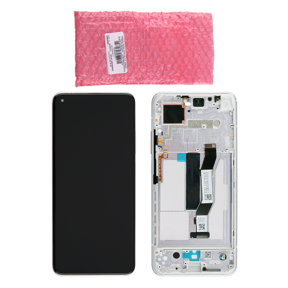 XIAOMI MI 10T 5G/MI 10T PRO 5G ΟΘΟΝΗ IPS + TOUCH SCREEN + LENS + FRAME SILVER 5600040J3S00 ORIGINAL SERVICE PACK