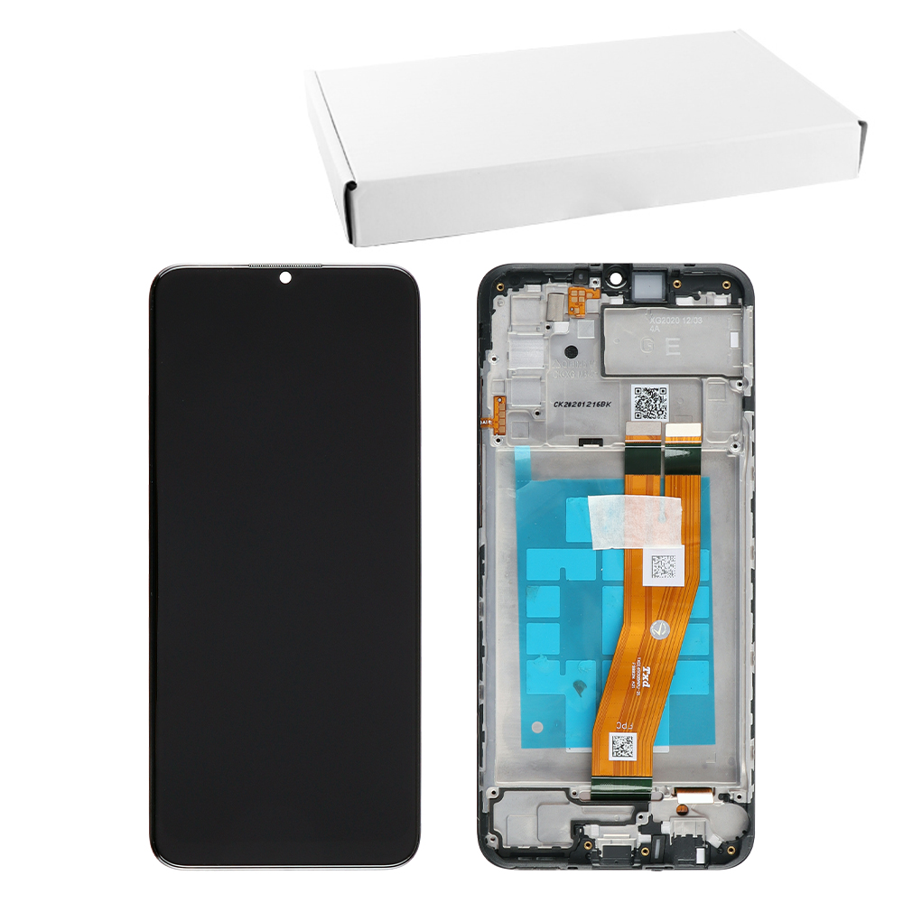 SAMSUNG A02s A025F ΟΘΟΝΗ PLS +TOUCH SCREEN + LENS + FRAME GH81-20118A BLACK ORIGINAL SERVICE PACK