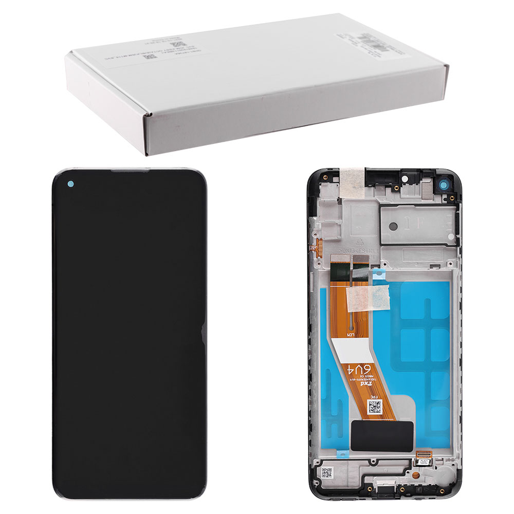 SAMSUNG M11 M115 ΟΘΟΝΗ+TOUCH SCREEN + LENS + FRAME GH81-18736A BLACK ORIGINAL SERVICE PACK