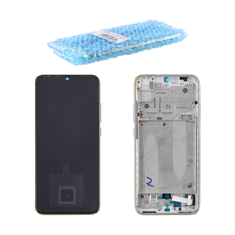 XIAOMI MI A3 ΟΘΟΝΗ AMOLED + TOUCH SCREEN + LENS + FRAME 5603100090B6 SILVER ORIGINAL SERVICE PACK
