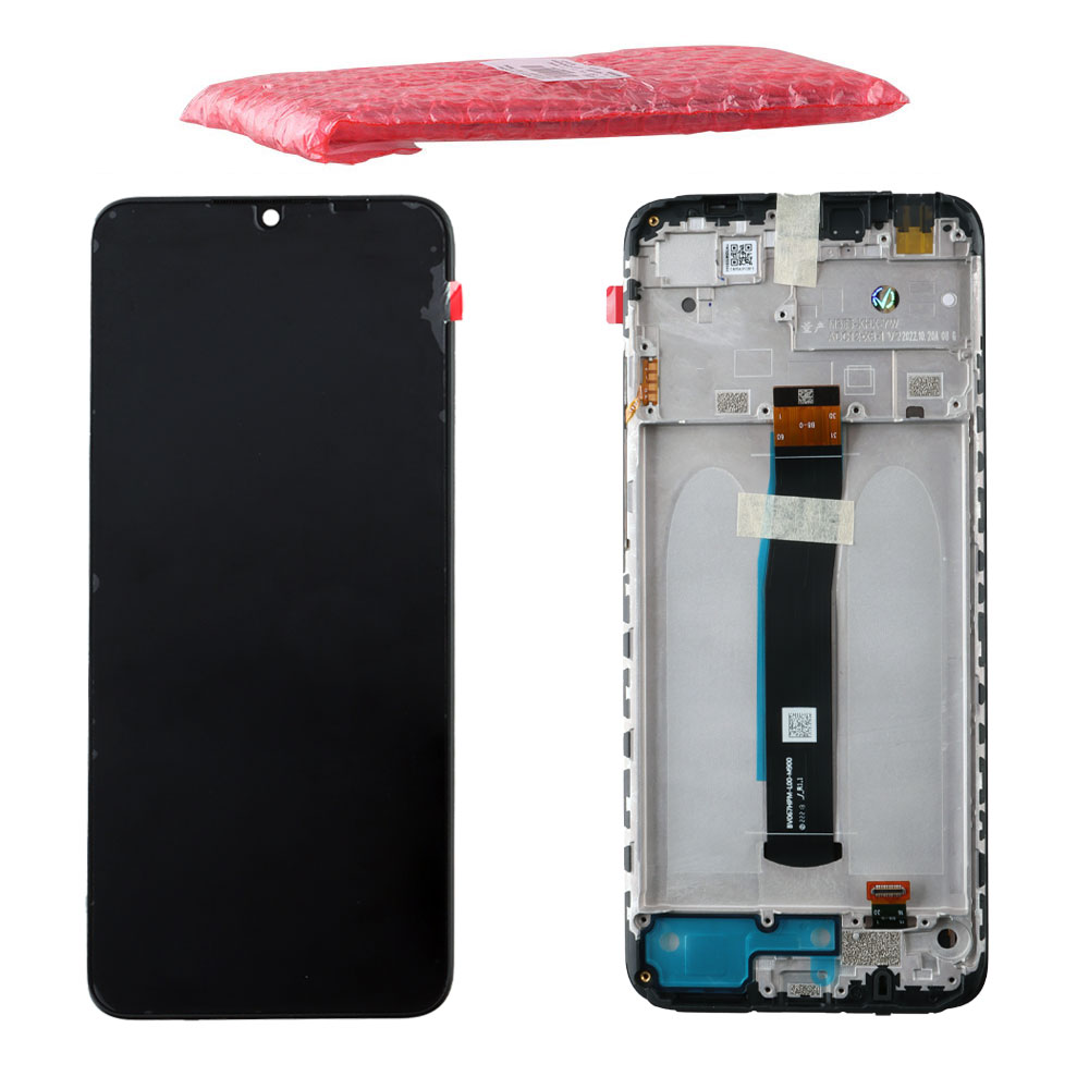 XIAOMI REDMI 10C/POCO C40 ΟΘΟΝΗ IPS + TOUCH SCREEN + LENS + FRAME 560001C3QA00 BLACK ORIGINAL SERVICE PACK