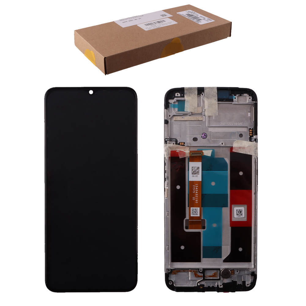 REALME C35/NARZO 50A PRIME ΟΘΟΝΗ IPS + TOUCH SCREEN + LENS + FRAME 4130056 BLACK ORIGINAL SERVICE PACK
