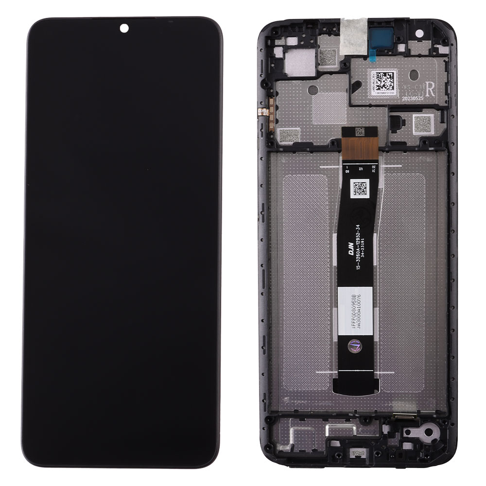 XIAOMI REDMI 12C ΟΘΟΝΗ IPS + TOUCH SCREEN + LENS + FRAME 5600010C3T00 BLACK ORIGINAL SERVICE PACK