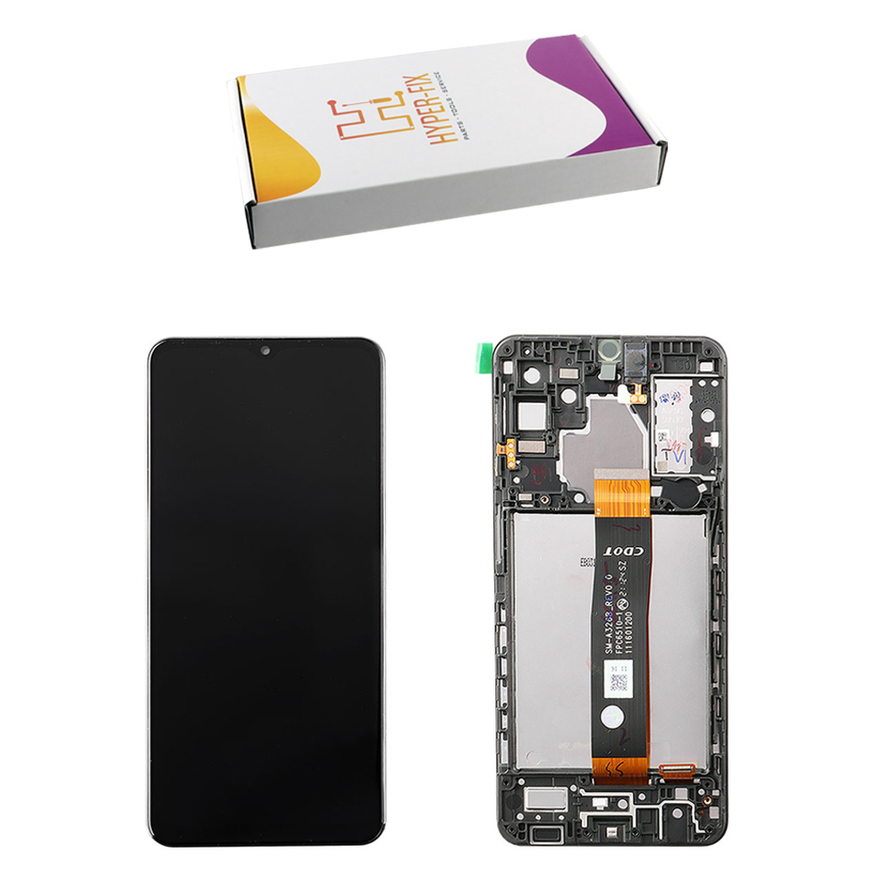 SAMSUNG A32 5G A326 ΟΘΟΝΗ AMOLED +TOUCH SCREEN + LENS + FRAME HF-GH82-25121A BLACK HYPER-FIX SERVICE PACK