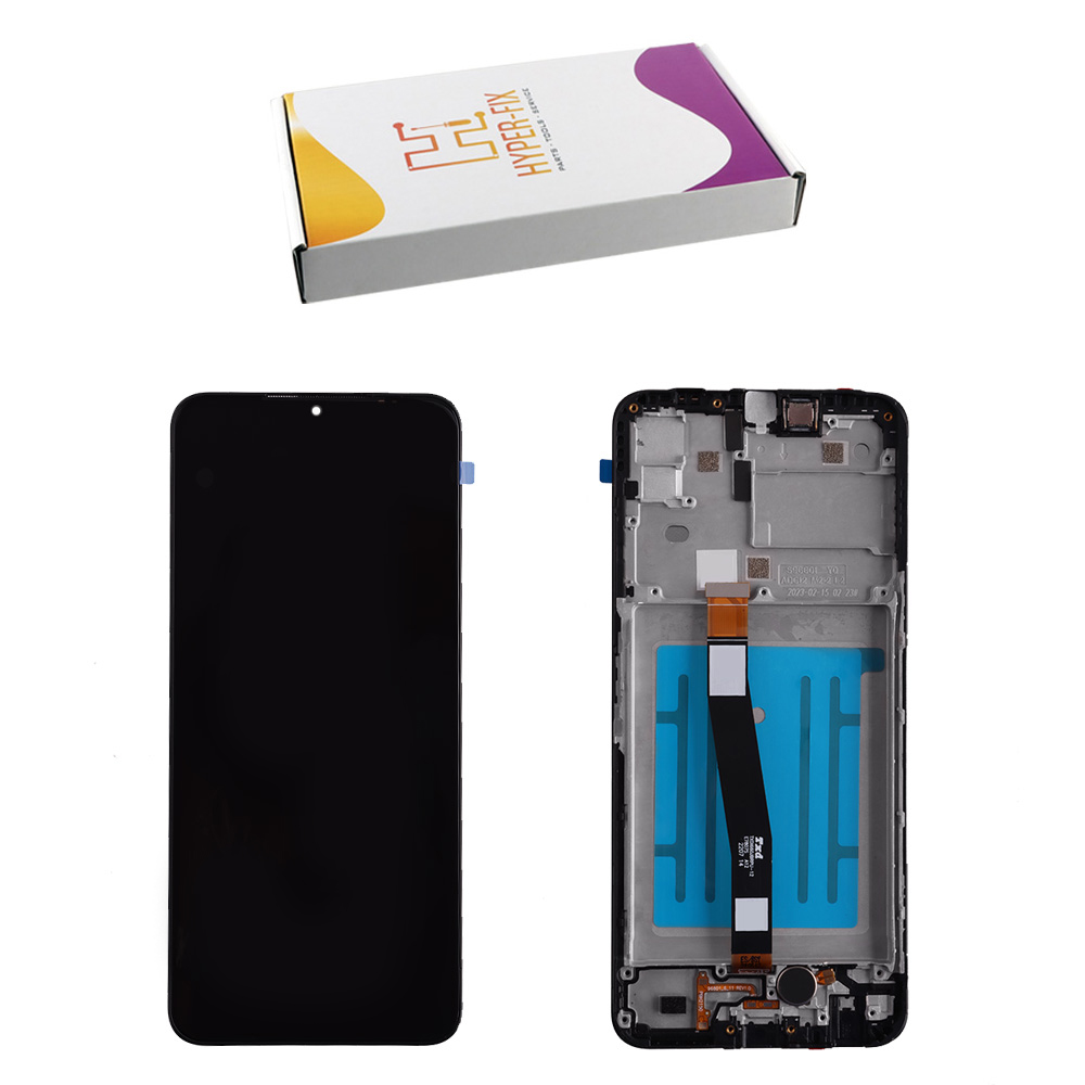 SAMSUNG A22 5G A226 ΟΘΟΝΗ AMOLED +TOUCH SCREEN + LENS + FRAME HF-GH81-20694A BLACK HYPER-FIX SERVICE PACK