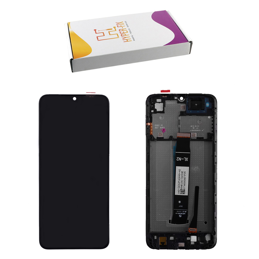 XIAOMI REDMI A2/A2 PLUS ΟΘΟΝΗ IPS + TOUCH SCREEN + LENS + FRAME HF-560001C3S200 BLACK HYPER-FIX SERVICE PACK