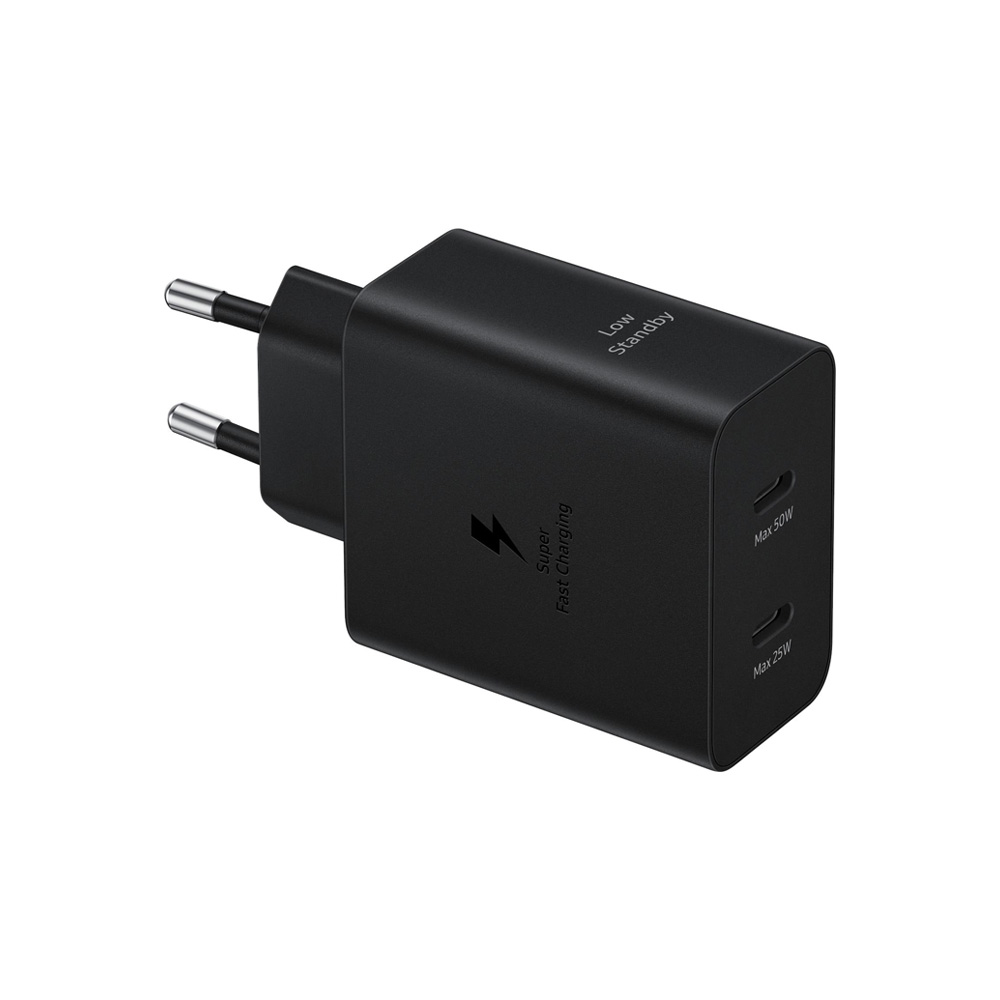 TRAVEL SAMSUNG EP-T5020XBE DUAL USB-C 5V 3A/9V 3A/15V 3A/20V 2.5A 50W MAX FAST CHARGE+USB USB-C TO USB-C 5A BLACK PACKING