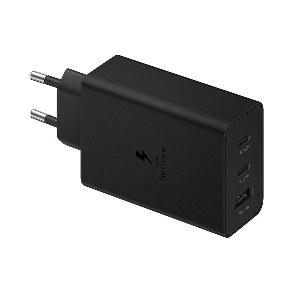 TRAVEL SAMSUNG EP-T6530NBEGEU TRIO PD 3.0 USB-A 15W 5V 2A/9V 1.67A+USB-C 5V 3A/9V 3A/15V 3A/20V 3.25A+USB-C 65W BLACK PACKING OR