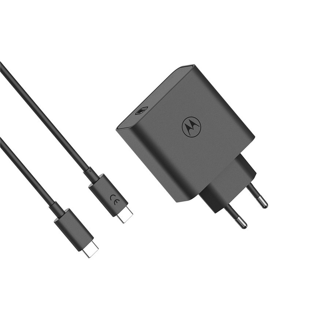 TRAVEL MOTOROLA SJMC1252 USB-C 5V 3A/9V 3A/15V 3A/ 20V/6.25A 125W GANFAST CHARGE+USB DATA USB-C TO USB-C 3A BLACK PACKING OR