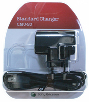 TRAVEL SONY ERICSSON CMU-20 X1/J132 (mini USB) 0.7A 3.5W BLACK PACKING OR