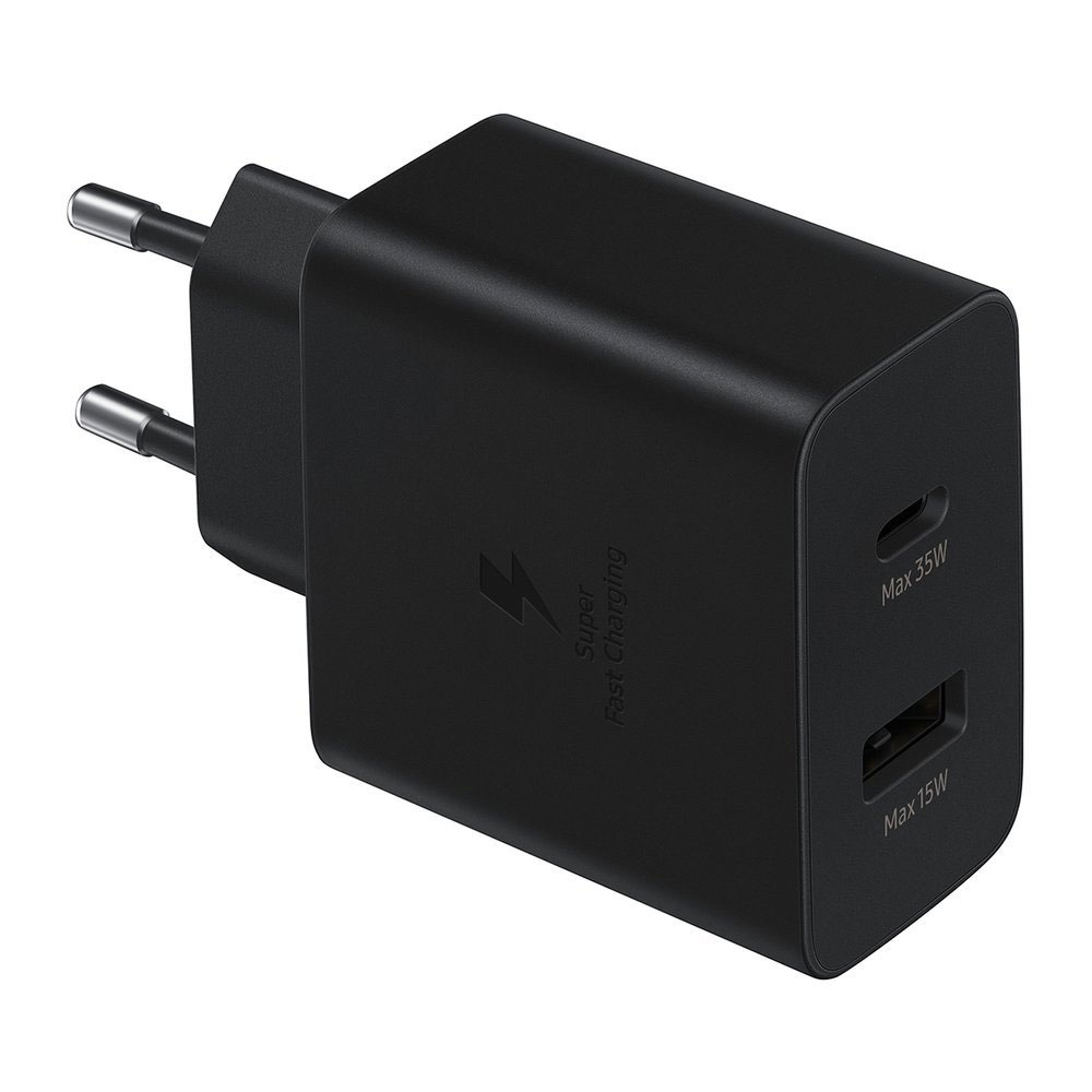 TRAVEL SAMSUNG EP-TA220NBEGEU DUO PD 3.0 USB A 15W 9V 5A + TYPE C 5V 3A/9V 3A/15V 3A 35W BLACK PACKING OR