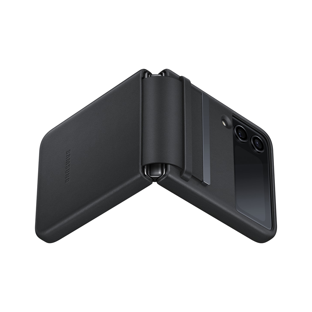 ΘΗΚΗ SAMSUNG Z FLIP 4 5G F721 LEATHER COVER EF-VF721LBEGWW BLACK PACKING OR