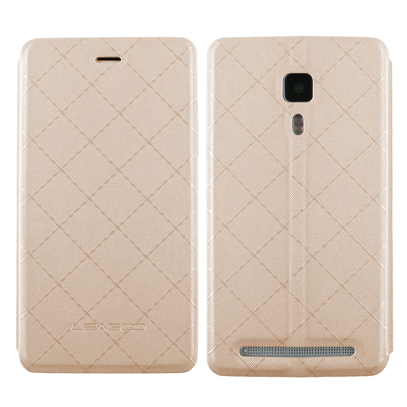 ΘΗΚΗ LEAGOO Z1 LEATHER BOOK CASE GOLD OR