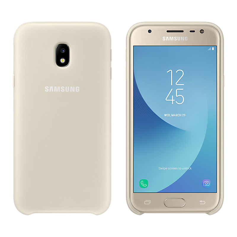 ΘΗΚΗ SAMSUNG J3 2017 J330 DUAL LAYER COVER EF-PJ330CFEGWW GOLD PACKING OR