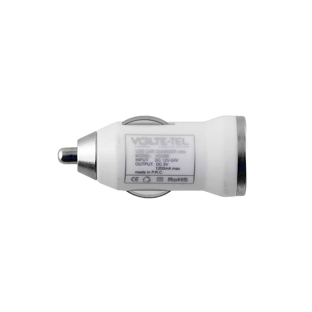 VOLTE-TEL USB-A ΦΟΡΤΙΣΤΗΣ ΑΥΤΟΚΙΝΗΤΟΥ mini VCU09 1200mA 6W WHITE