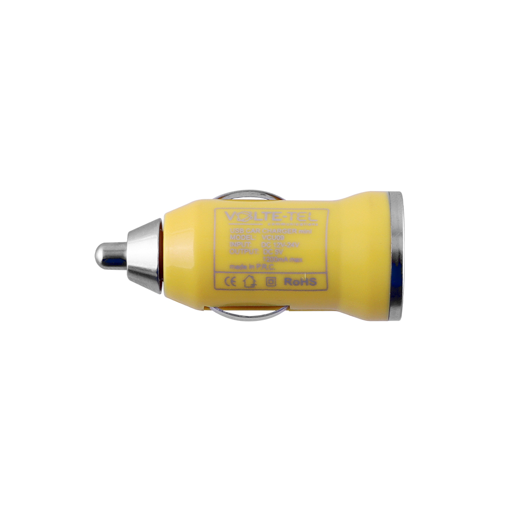 VOLTE-TEL USB-A ΦΟΡΤΙΣΤΗΣ ΑΥΤΟΚΙΝΗΤΟΥ mini VCU09 1200mA 6W YELLOW