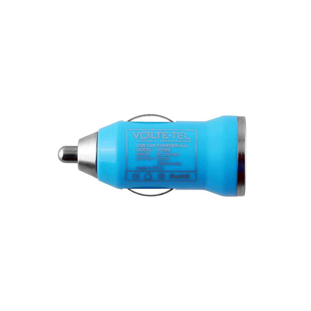 VOLTE-TEL USB-A ΦΟΡΤΙΣΤΗΣ ΑΥΤΟΚΙΝΗΤΟΥ mini VCU09 1200mA 6W BLUE
