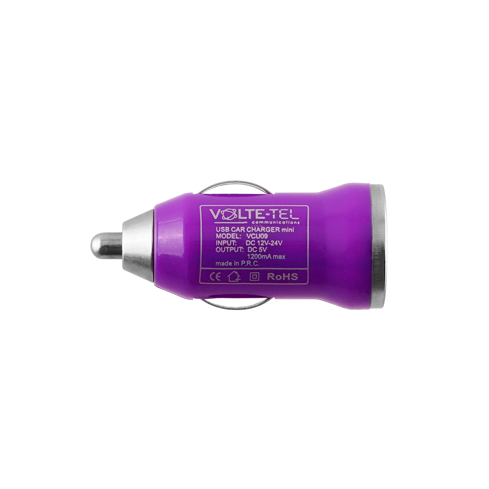 VOLTE-TEL USB-A ΦΟΡΤΙΣΤΗΣ ΑΥΤΟΚΙΝΗΤΟΥ mini VCU09 1200mA 6W PURPLE
