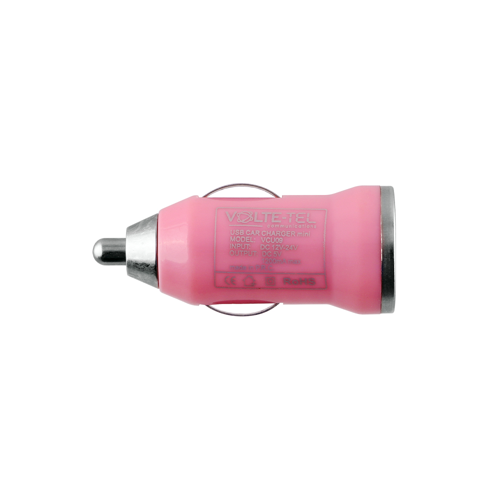 VOLTE-TEL USB-A ΦΟΡΤΙΣΤΗΣ ΑΥΤΟΚΙΝΗΤΟΥ mini VCU09 1200mA 6W PINK