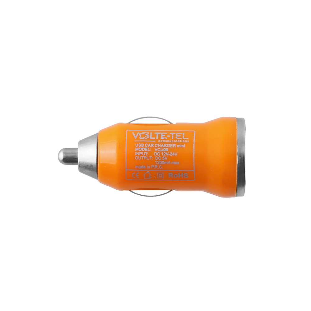 VOLTE-TEL USB-A ΦΟΡΤΙΣΤΗΣ ΑΥΤΟΚΙΝΗΤΟΥ mini VCU09 1200mA 6W ORANGE