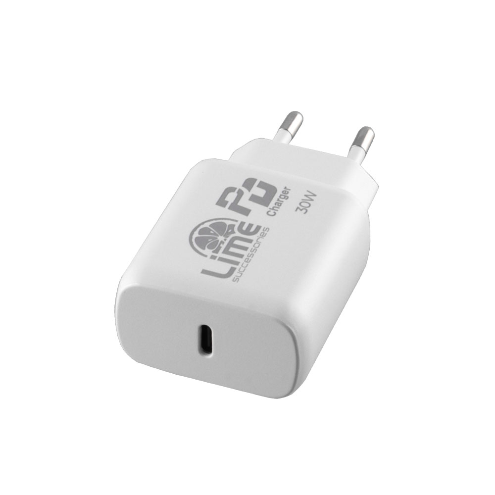 LIME USB-C PD 3.0 SUPER FAST TRAVEL LTC30W 4.0A 30W+ ΦΟΡΤΙΣΗΣ-DATA LCC03 USB-C TO USB-C 40W WHITE