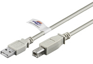 ΚΑΛΩΔΙΟ Η/Υ USB (A)-> USB (B) USB 2.0 2m GREY Hi-Speed
