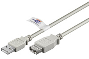 ΚΑΛΩΔΙΟ Η/Υ USB-A (A-MALE)->USB-A (A-FEMALE)USB-A2.0 1.8m GREY HiSpeed