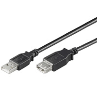 ΚΑΛΩΔΙΟ Η/Υ USB-A(A-MALE)->USB-A(A-FEMALE)USB-A2.0 1.8m BLACK Hi-Speed